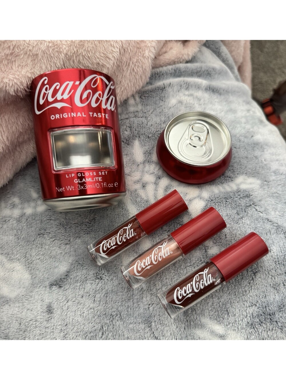 Glamlite Coca-Cola Coke Lip Gloss Trio Collectible Soda Can